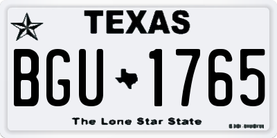 TX license plate BGU1765