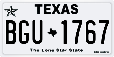 TX license plate BGU1767