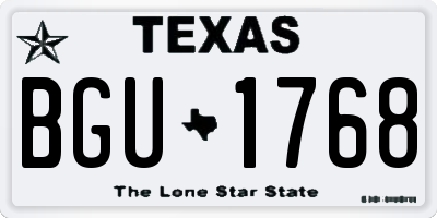 TX license plate BGU1768