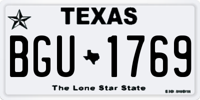 TX license plate BGU1769