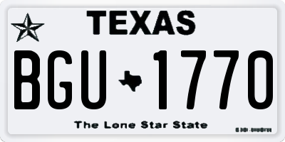 TX license plate BGU1770