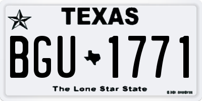 TX license plate BGU1771