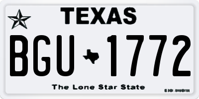 TX license plate BGU1772