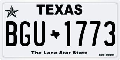 TX license plate BGU1773