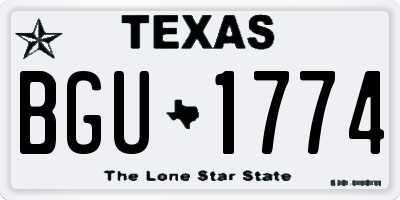 TX license plate BGU1774