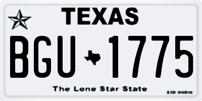 TX license plate BGU1775