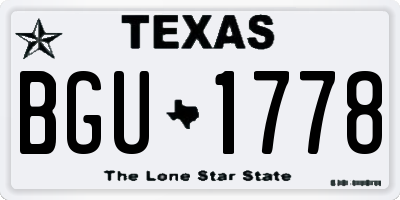 TX license plate BGU1778