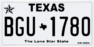 TX license plate BGU1780