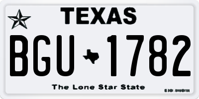 TX license plate BGU1782