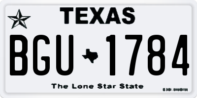 TX license plate BGU1784