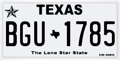 TX license plate BGU1785