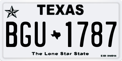 TX license plate BGU1787