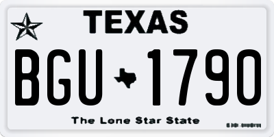 TX license plate BGU1790