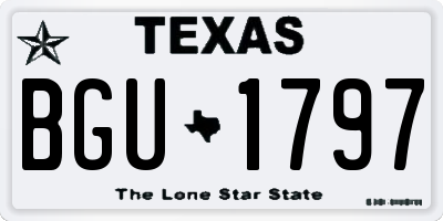 TX license plate BGU1797