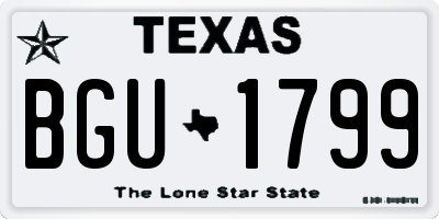 TX license plate BGU1799