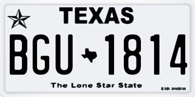 TX license plate BGU1814