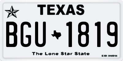 TX license plate BGU1819