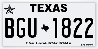 TX license plate BGU1822