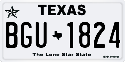 TX license plate BGU1824