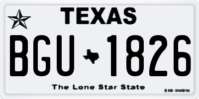 TX license plate BGU1826