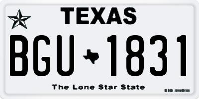 TX license plate BGU1831