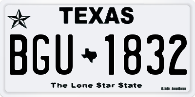 TX license plate BGU1832