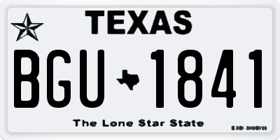 TX license plate BGU1841