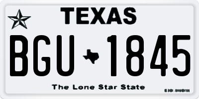 TX license plate BGU1845