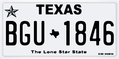 TX license plate BGU1846