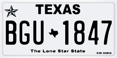 TX license plate BGU1847