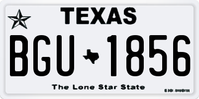 TX license plate BGU1856