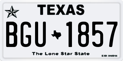 TX license plate BGU1857