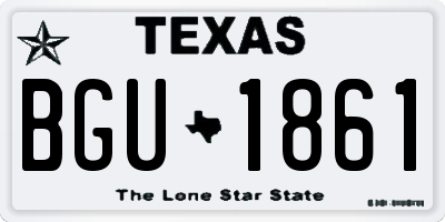 TX license plate BGU1861