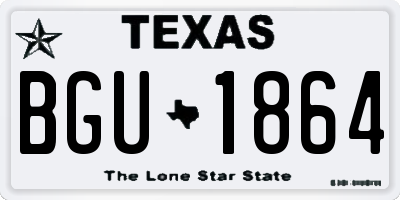 TX license plate BGU1864