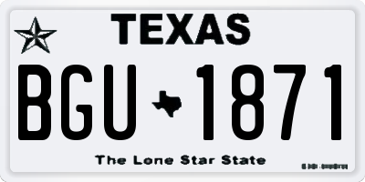 TX license plate BGU1871