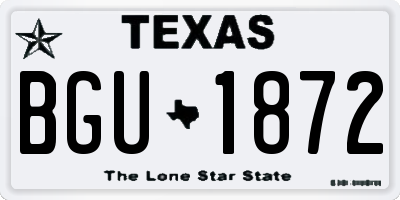 TX license plate BGU1872
