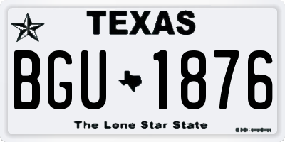 TX license plate BGU1876