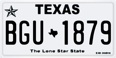 TX license plate BGU1879