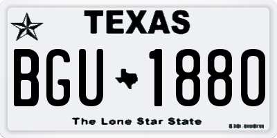 TX license plate BGU1880