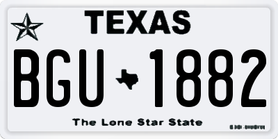 TX license plate BGU1882