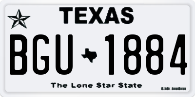 TX license plate BGU1884