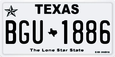 TX license plate BGU1886