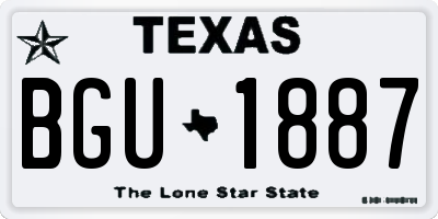 TX license plate BGU1887