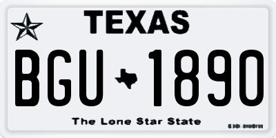 TX license plate BGU1890
