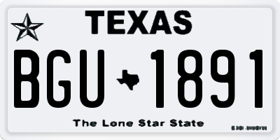 TX license plate BGU1891