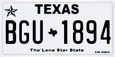 TX license plate BGU1894