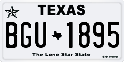 TX license plate BGU1895