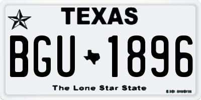 TX license plate BGU1896