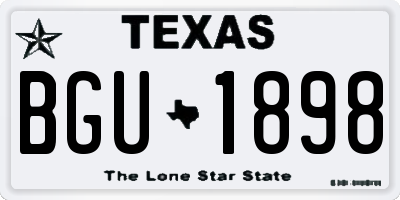 TX license plate BGU1898