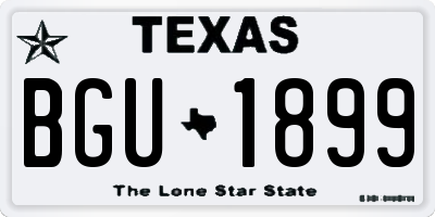 TX license plate BGU1899